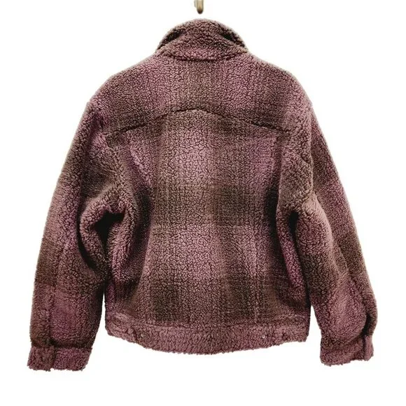 Levi’s Men's Fleece Sherpa Trucker Jacket Vintage Relaxed Fit Brown Size L New